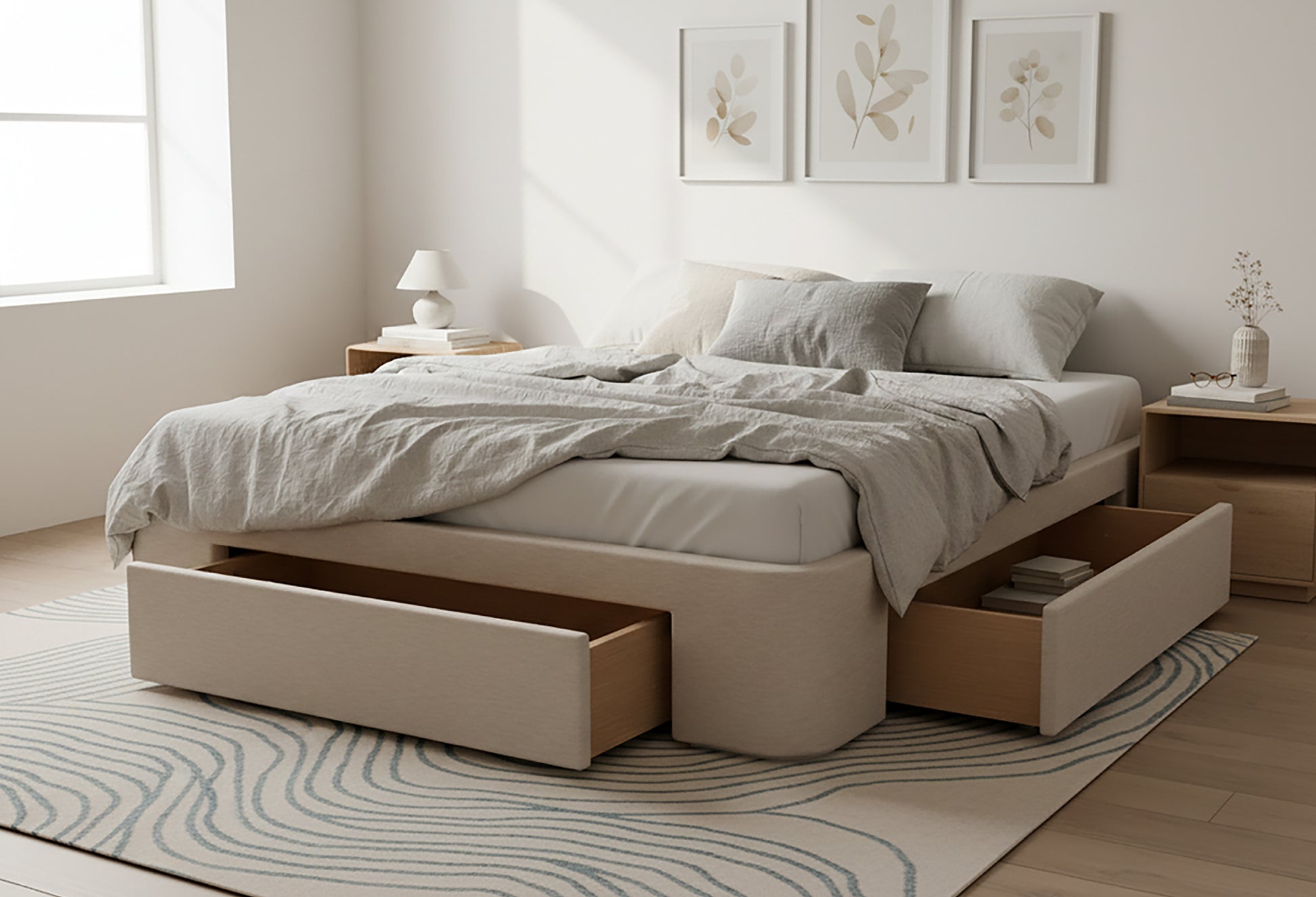 2 lades aan de zijkant + 1 grote lade aan de voorkant