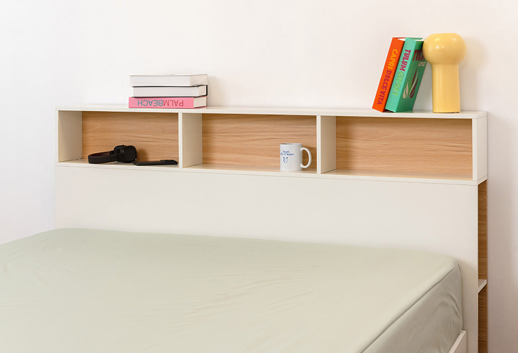 Hoofdeinde met opbergruimte